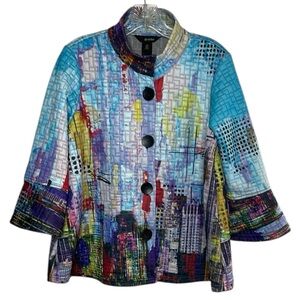 Ali Miles Multicolor Artistic Women's Blazer